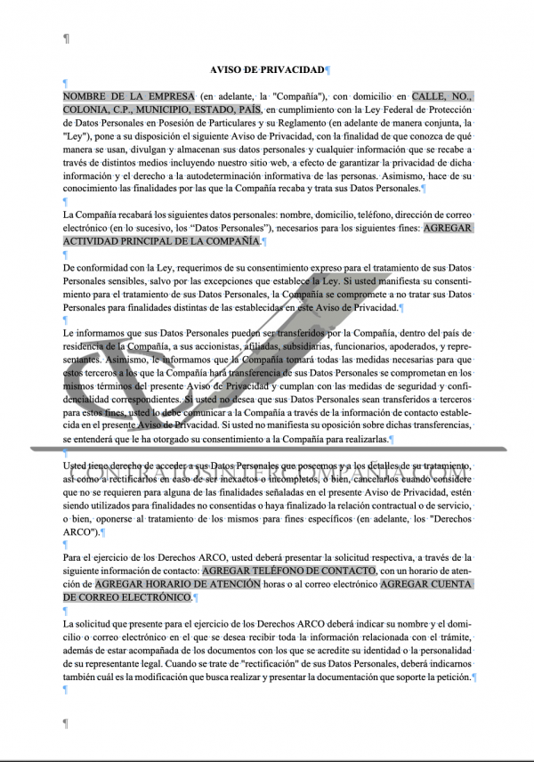 Aviso de privacidad
