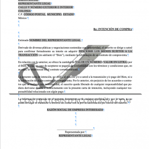 Carta de intención de compra-venta