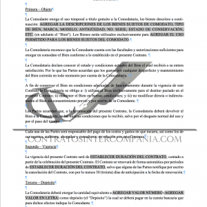 Contrato comodato
