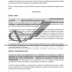 Contrato de compra-venta de acciones