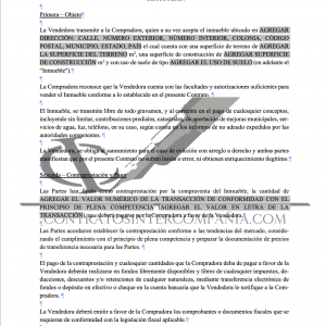 Contrato de compra-venta de inmuebles