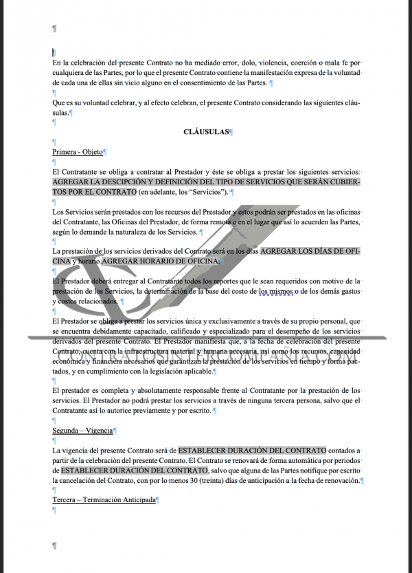 Contratos por servicios personales
